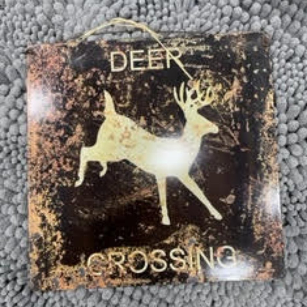 NEW DEER CROSSING Metal Wall Decor